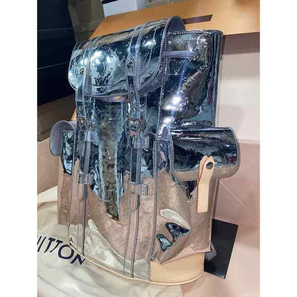 Louis Vuitton Christopher PM Silver Mirror Monogram Backpack Weekend Travel Bag - Picture 4 of 12